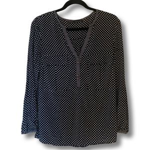Zara Basic Black Top with Polka Dots
